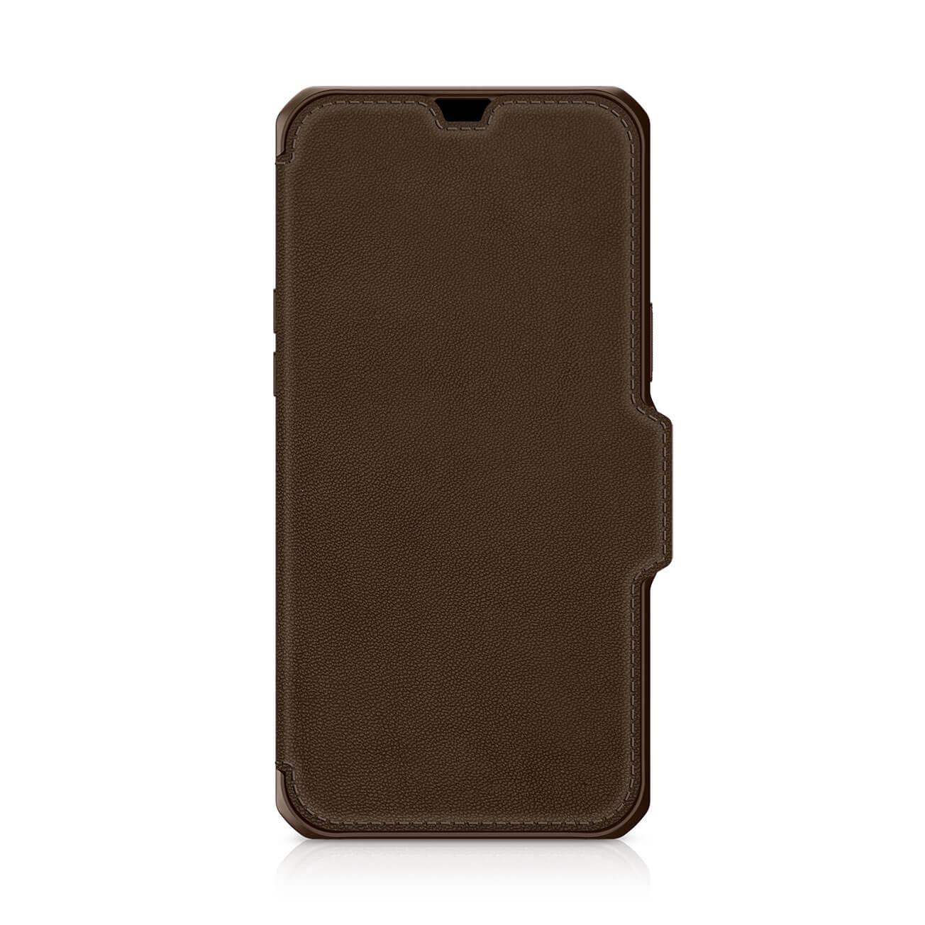 ITSKINS - Hybrid Folio Leather for iPhone 13 [ Brown with real leather ]