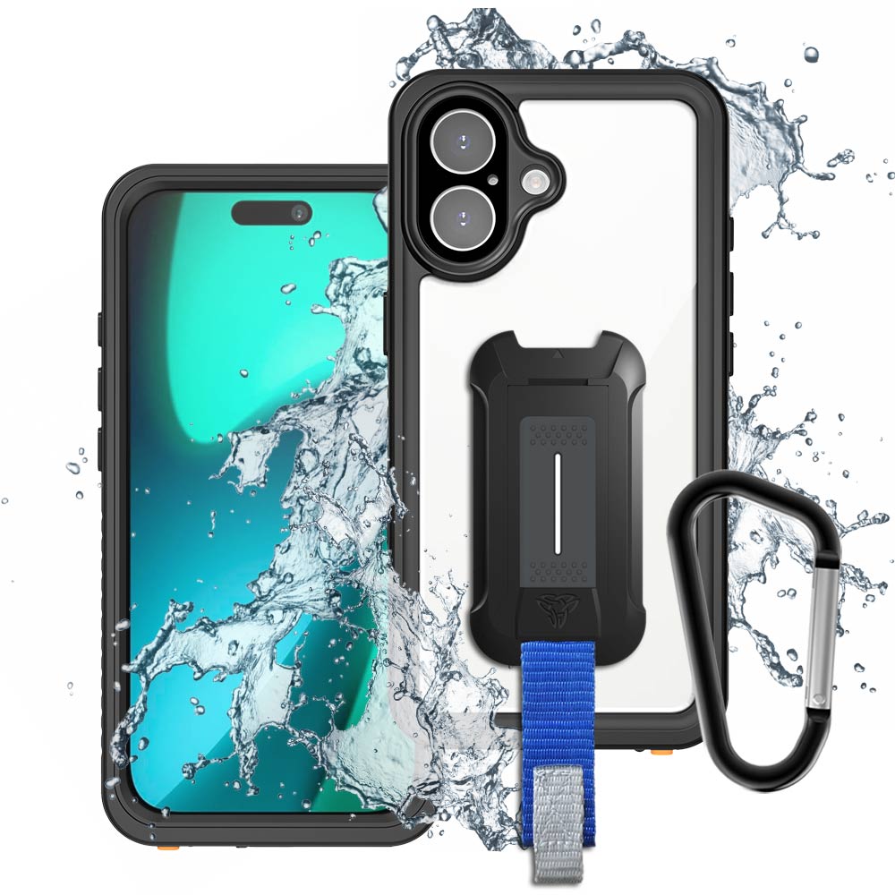 ARMOR-X - IP68 Waterproof Case with Hand Strap for iPhone 17 [ Black ]