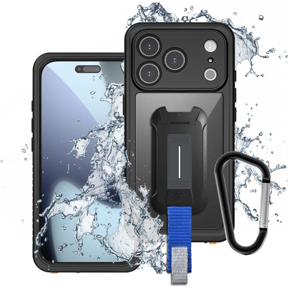 ARMOR-X - IP68 Waterproof Case with Hand Strap for iPhone 17 Pro [ Black ]
