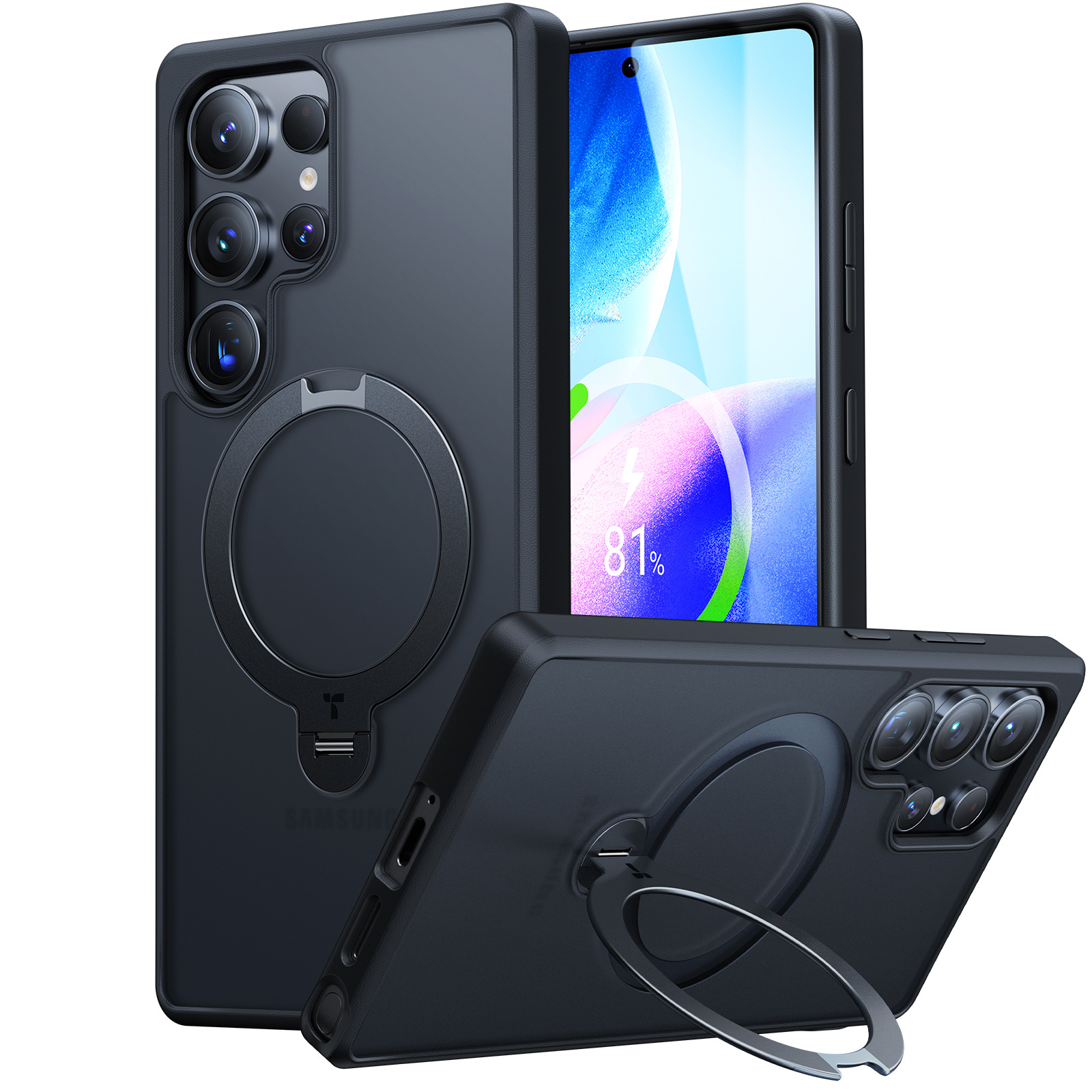 Torras - Ostand Spin for Galaxy S25 Ultra [ Black ]