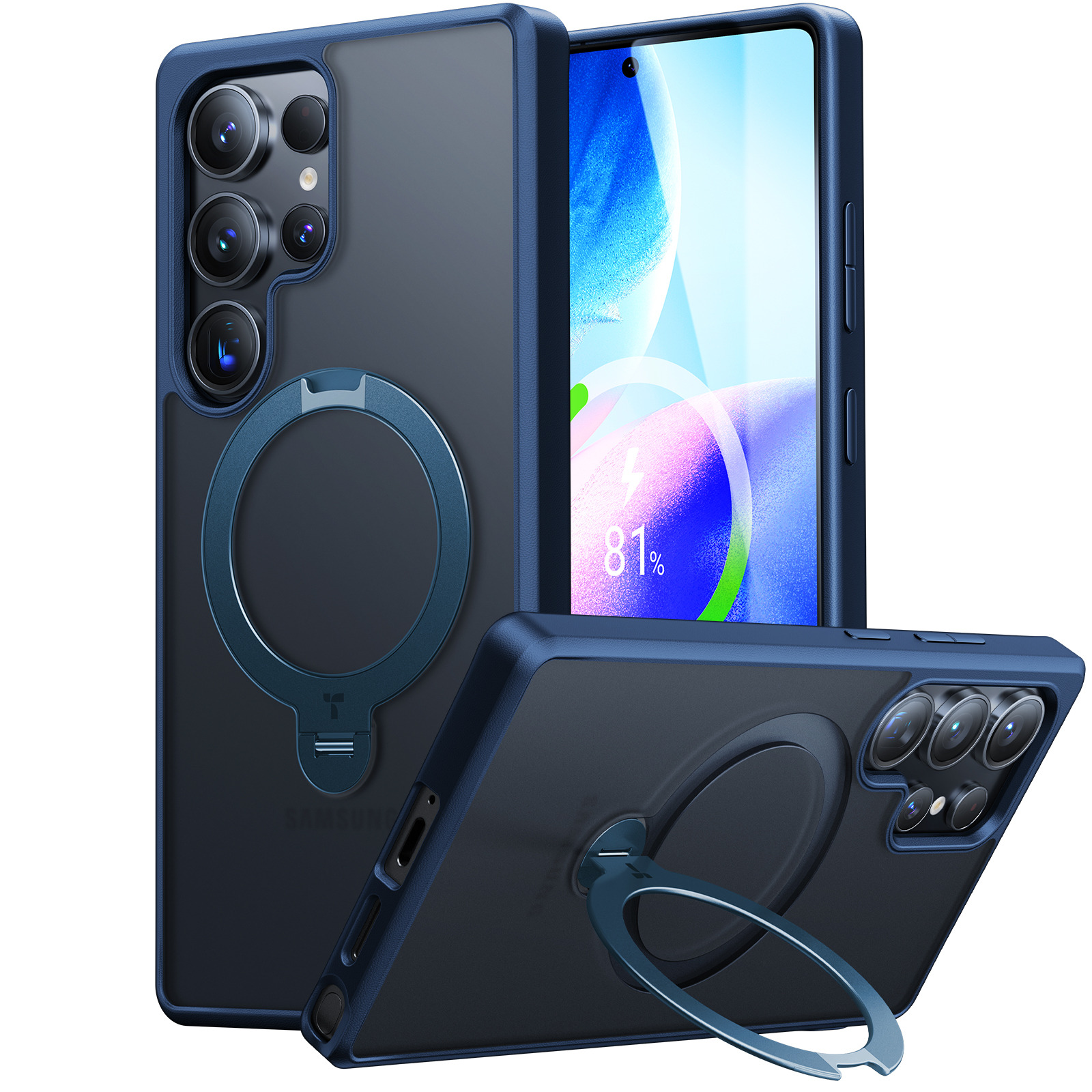 Torras - Ostand Spin for Galaxy S25 Ultra [ Navy Blue ]