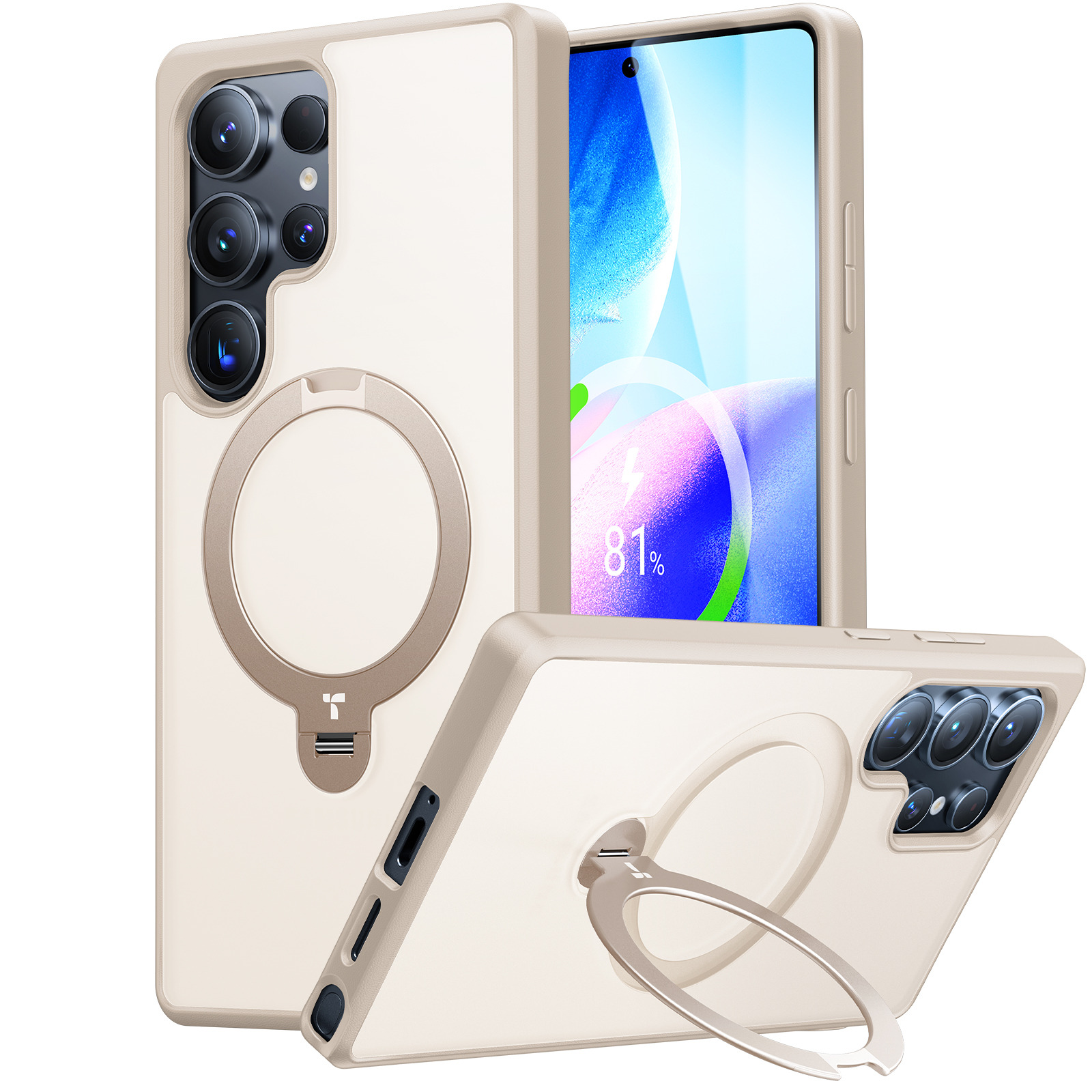 Torras - Ostand Spin for Galaxy S25 Ultra [Desert Titanium ]