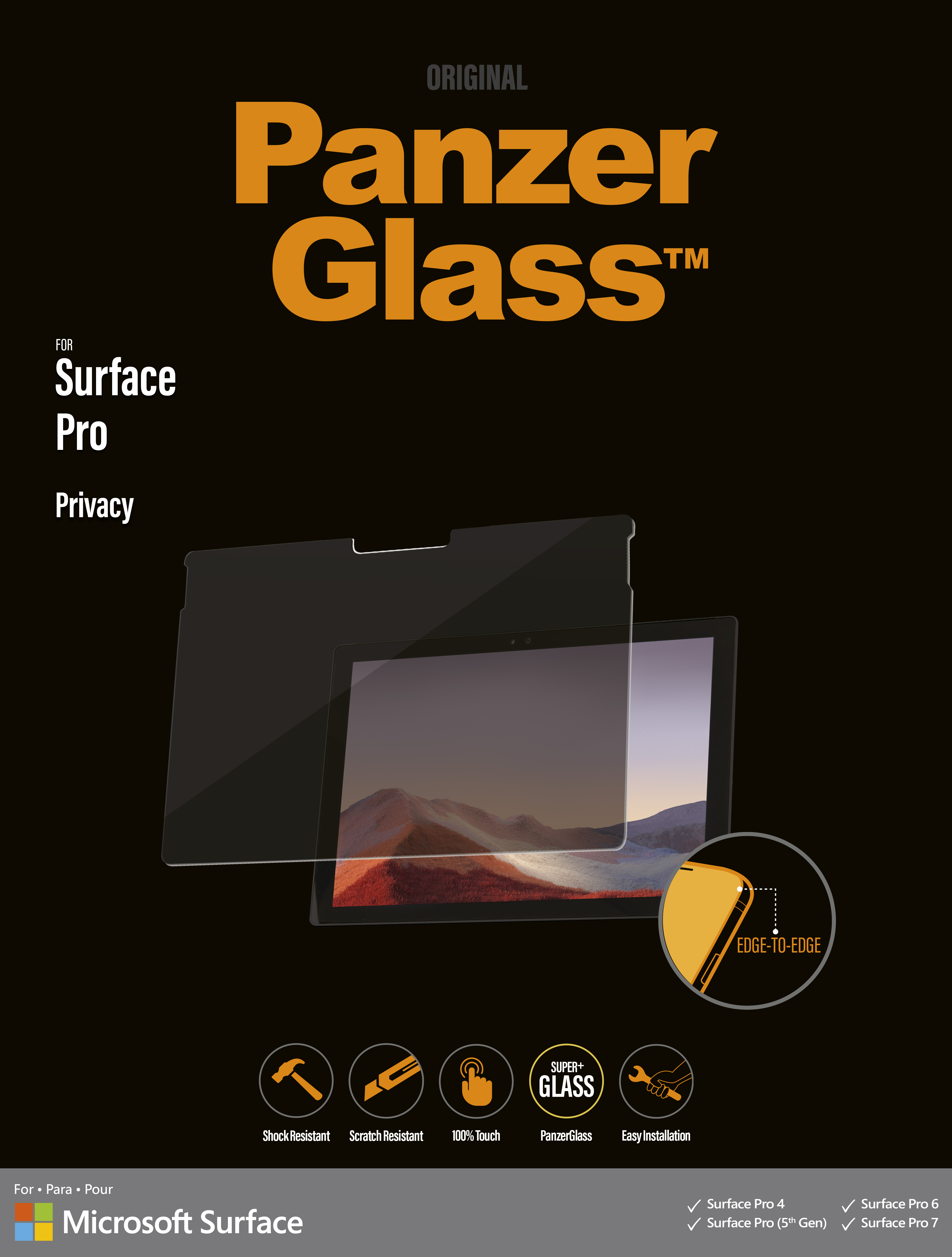 PanzerGlass - Privacy Screen Protector for Surface Pro 7/6/5/4