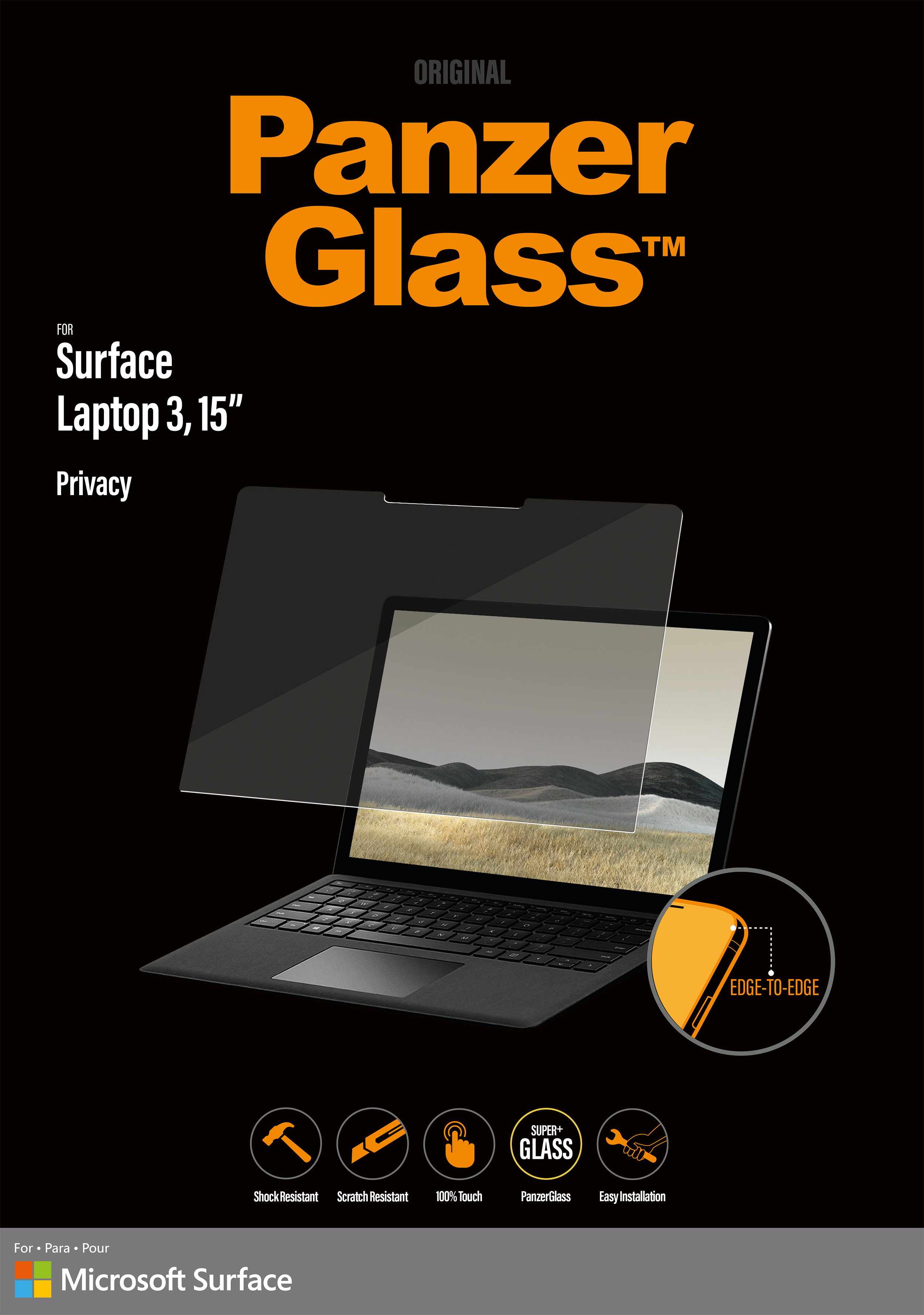 PanzerGlass - Privacy Screen Protector for Surface Laptop 4/3 15-inch