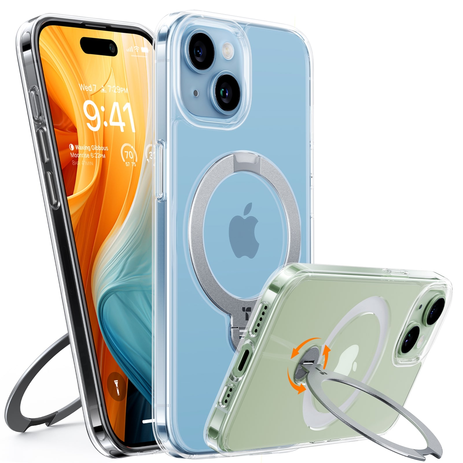 Torras - UPRO Ostand Spin for iPhone 15 [ Clear ]