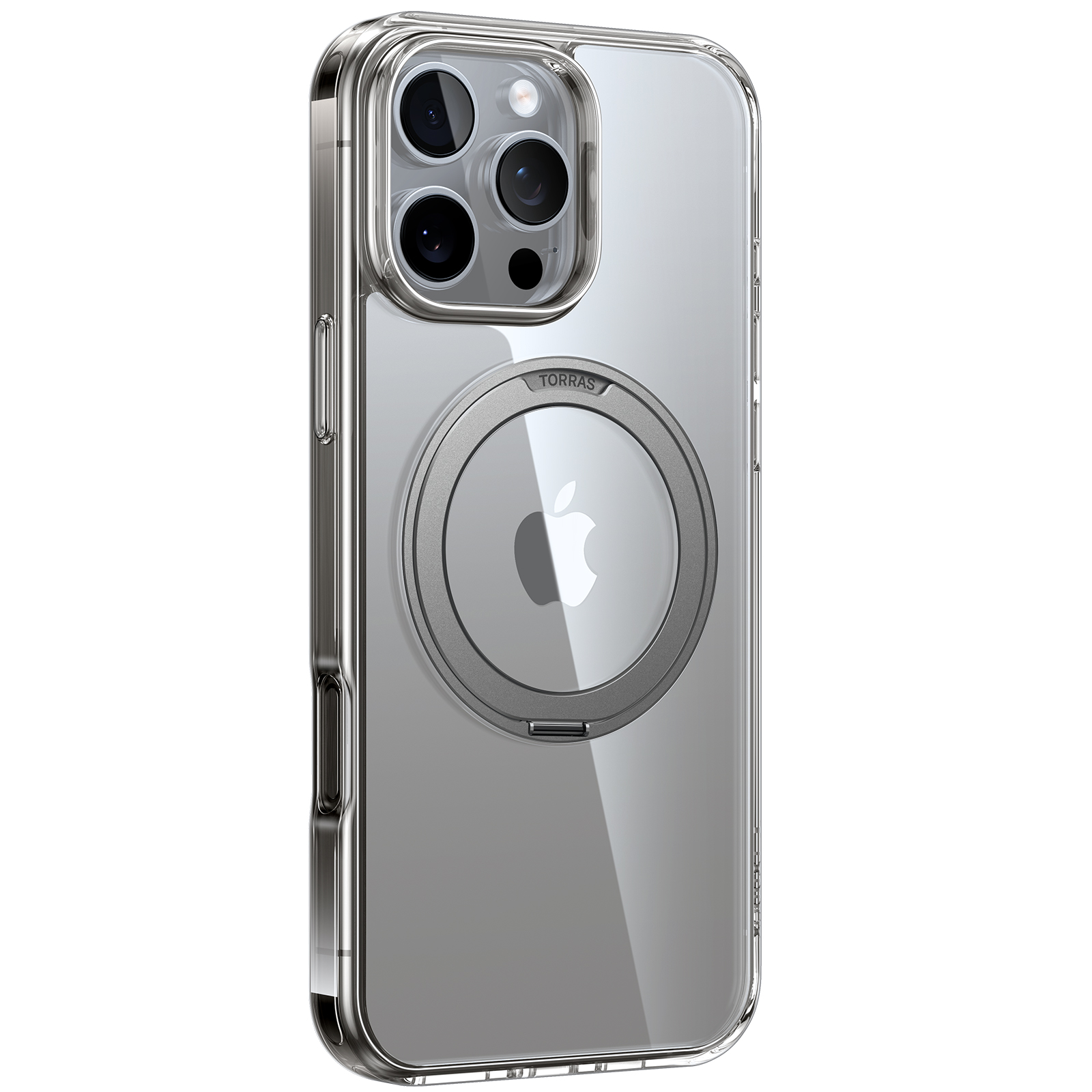Torras - Ostand Pro-Clear case  for iPhone 16 Pro [ Titanium Grey ]