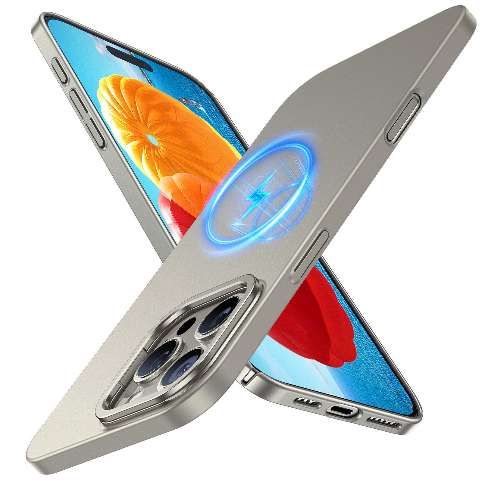 Torras - Lstand SlimFit case  for iPhone 16 Pro [ Titanium Grey ]