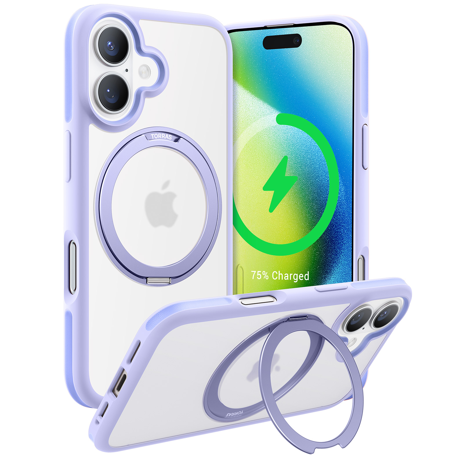 Torras - Ostand R Fusion case  for iPhone 16[ Light Purple ]