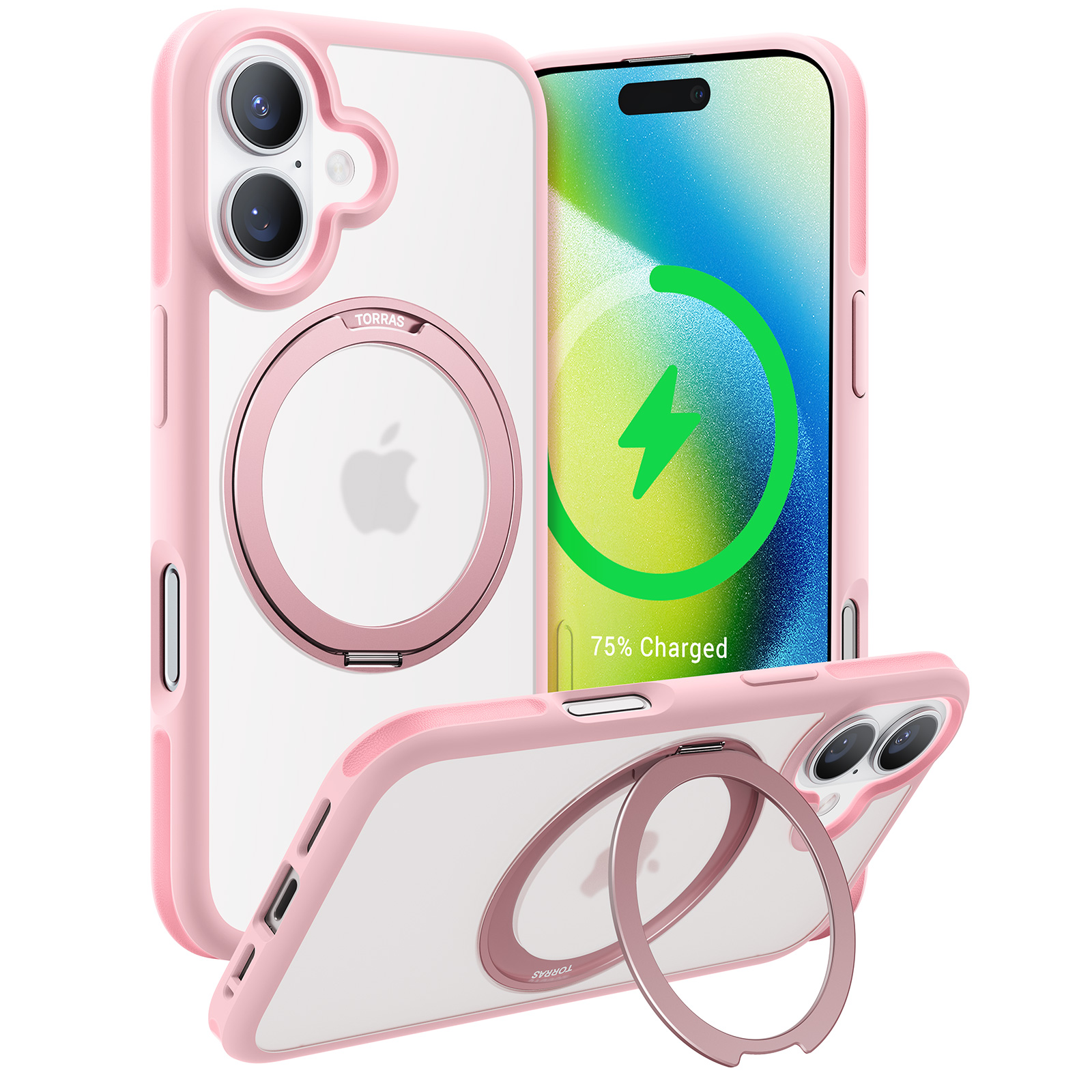 Torras - Ostand R Fusion case  for iPhone 16 Plus [ Pink ]
