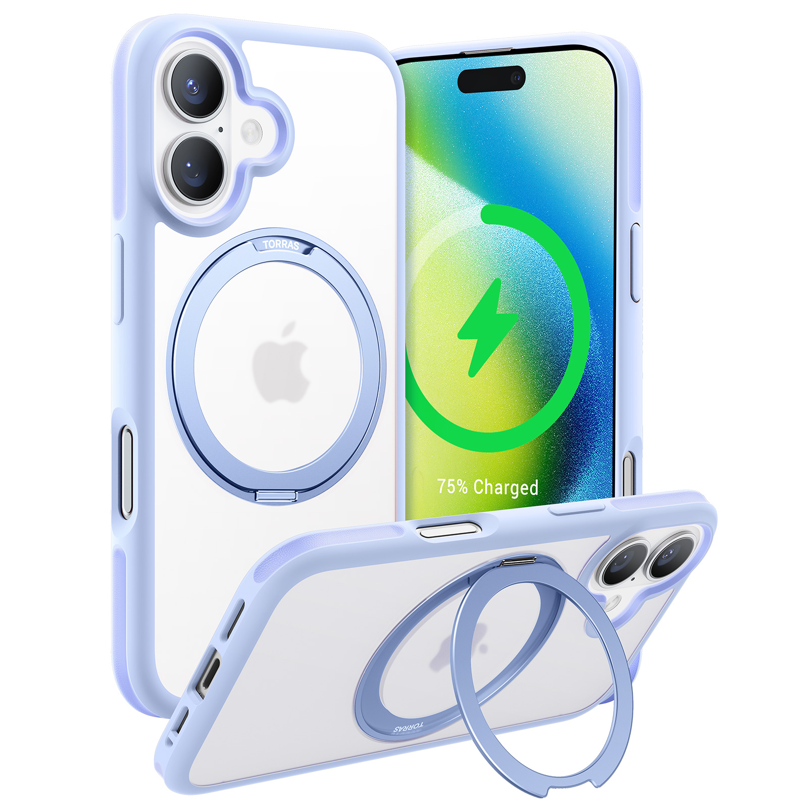 Torras - Ostand R Fusion case  for iPhone 16 Plus [ Light Blue ]