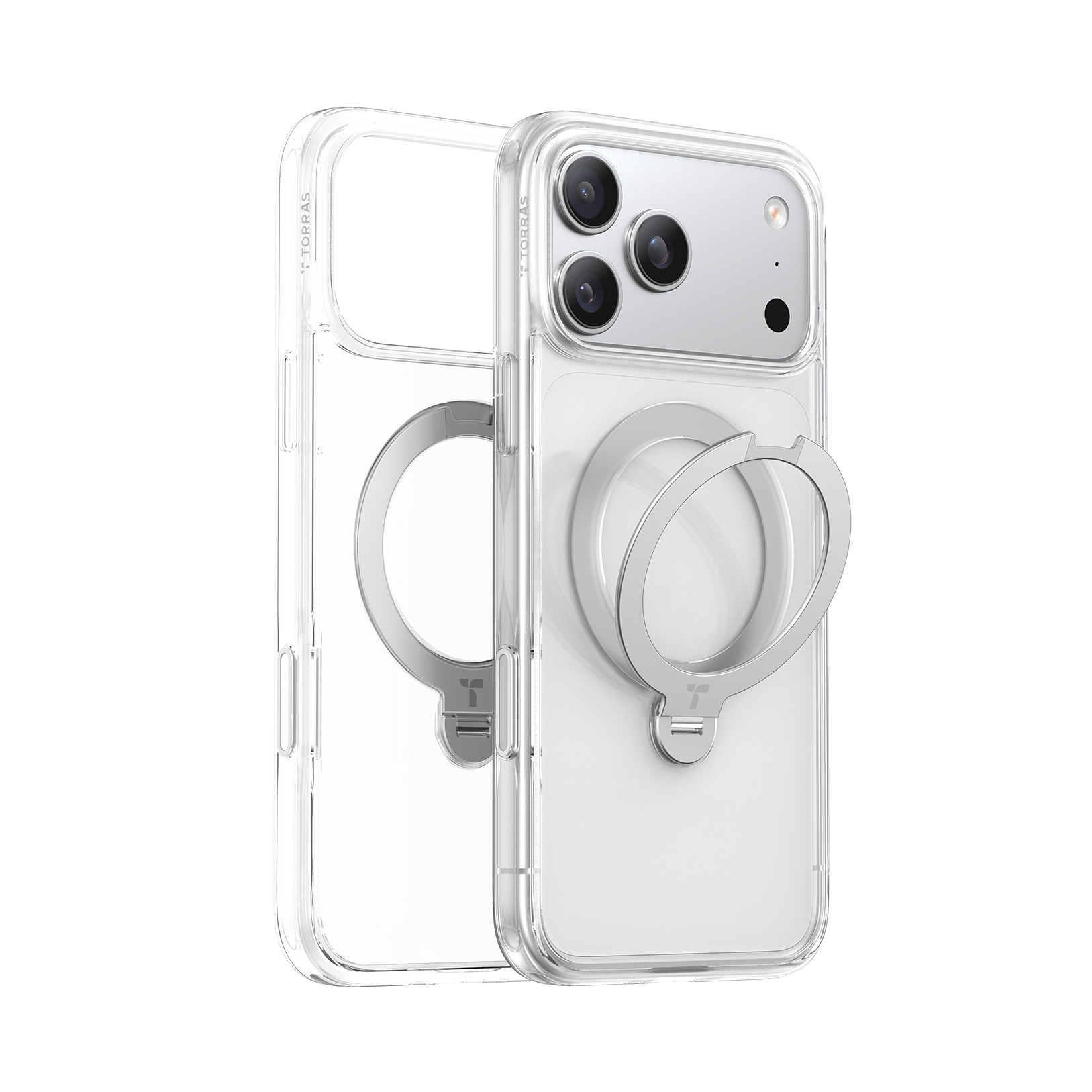 Torras - Ostand Q3 Spin Case for iPhone 17 Pro MAX [ Clear ]