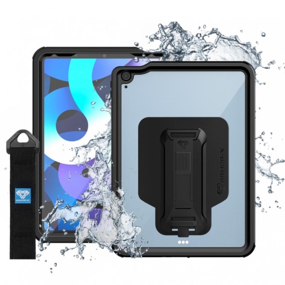 ARMOR-X - IP68 Waterproof Case with Hand Strap for iPad Air ( 5th/4th ) [ Black ]