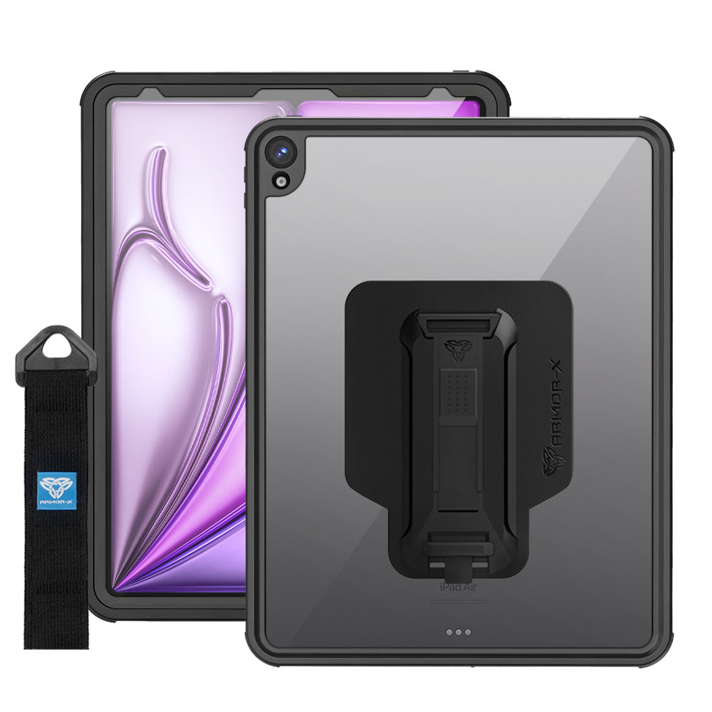 ARMOR-X - IP68 Waterproof Case with Hand Strap for 13-inch iPad Air (M2)/12.9-inch iPad Pro ( 3rd ) [ Black ]