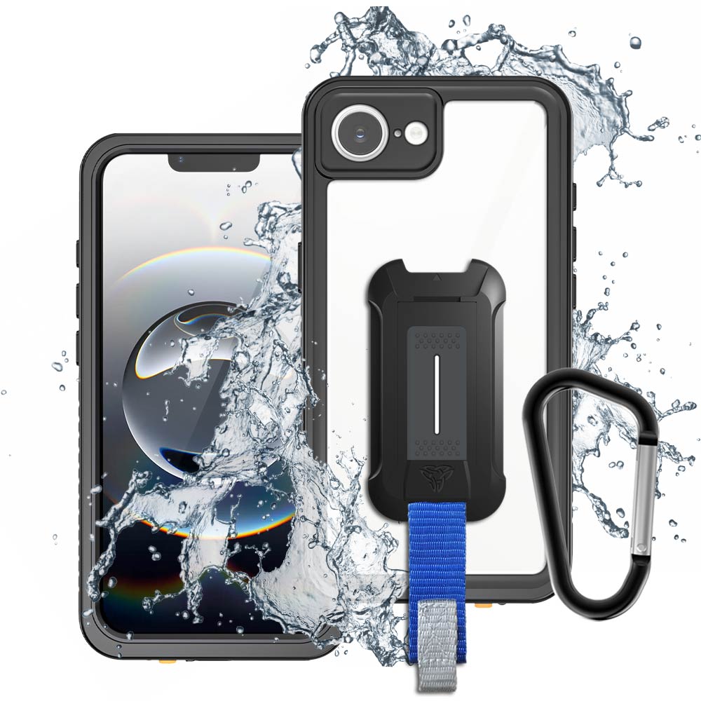 ARMOR-X - IP68 Waterproof Case with Hand Strap for iPhone 16e [ Black ]