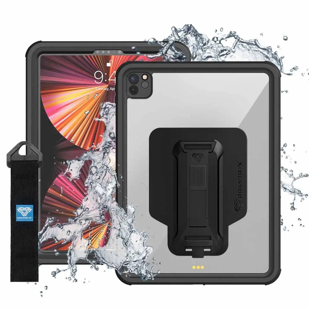 ARMOR-X - IP68 Waterproof Case with Hand Strap for 11-inch iPad Pro  ( 4th/3rd/2nd ) [ [ Black ]