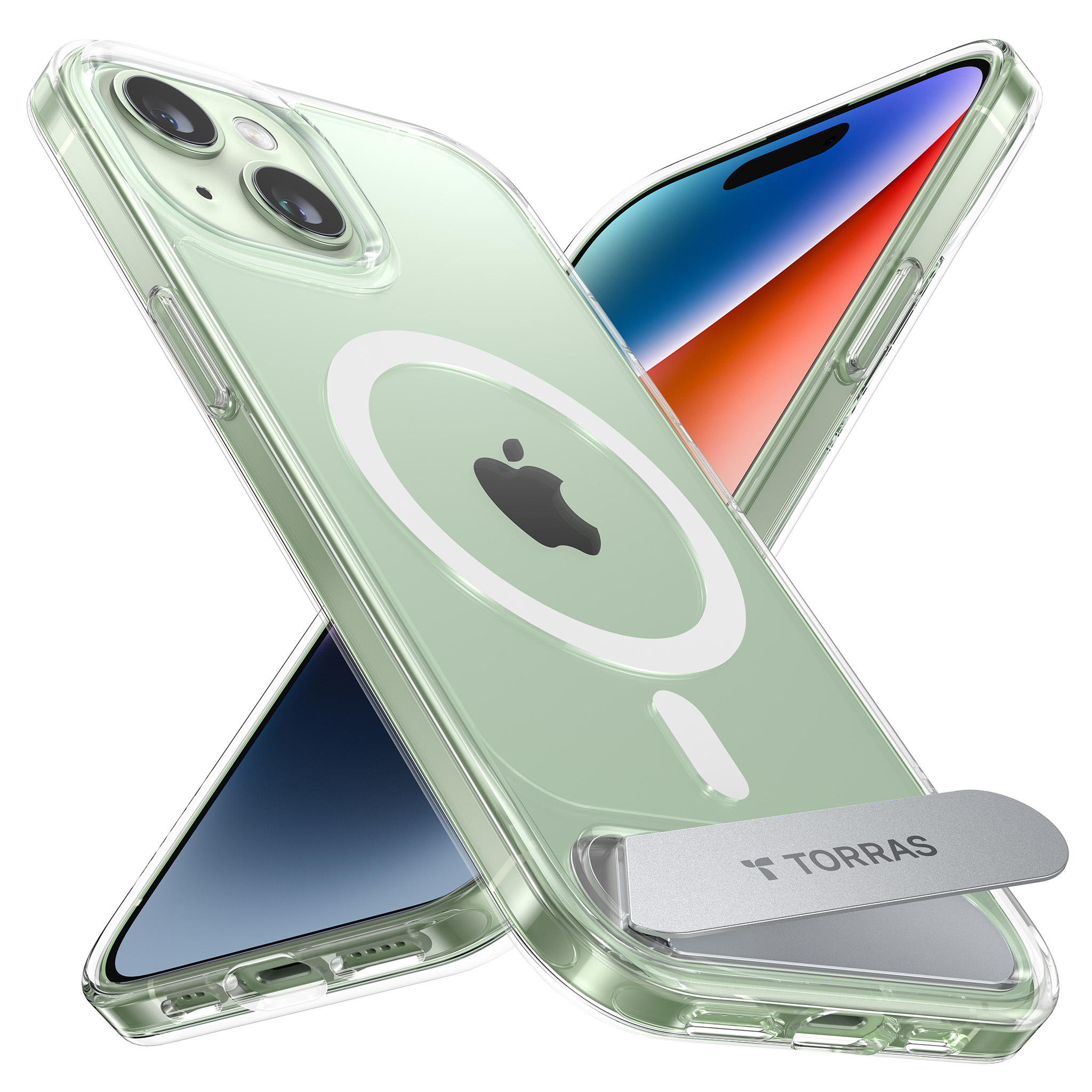 TORRAS - UPRO Pstand Case for iPhone 15 [ Clear]