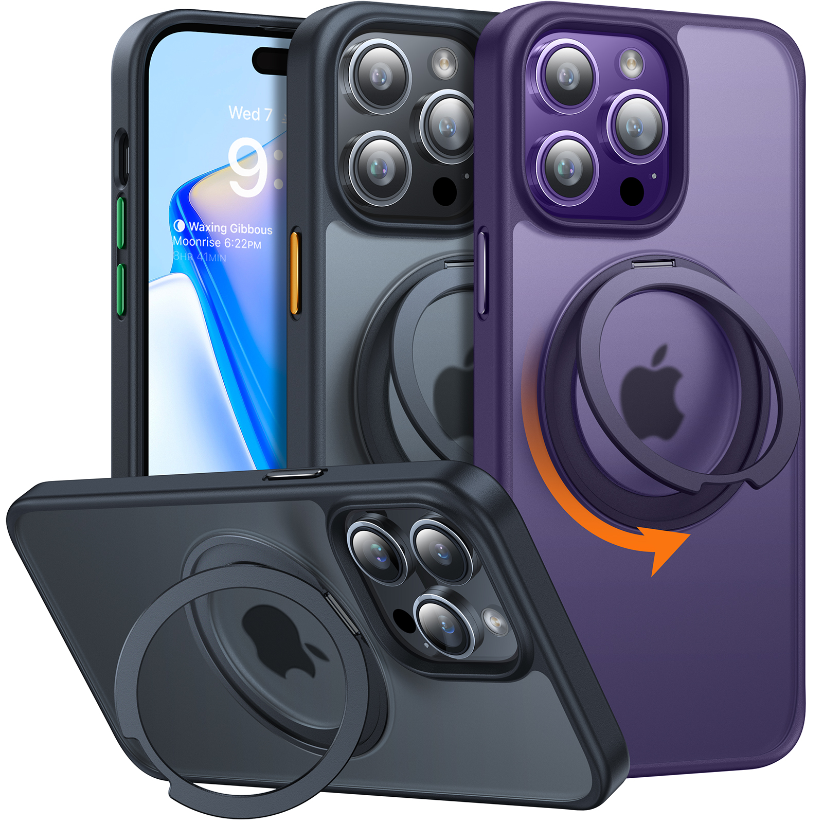 Torras - UPRO Ostand Pro Case for iPhone 14 Pro [ Dark Purple ]