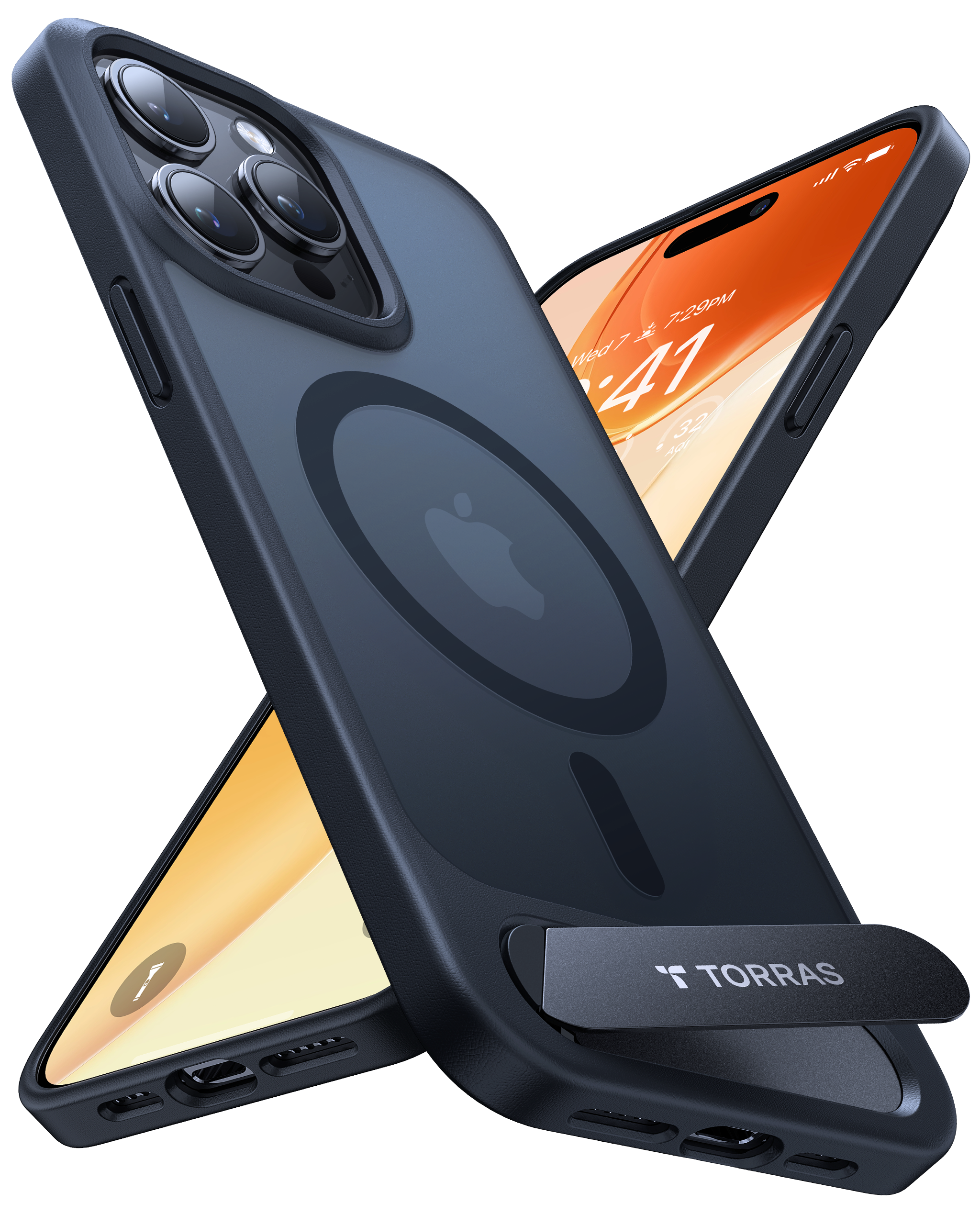 TORRAS - UPRO Pstand Case for iPhone 15 Pro [ Black]